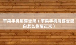 苹果手机屏幕变黑（苹果手机屏幕变黑白怎么恢复正常）